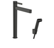 Смеситель для раковины Hansgrohe Finoris с гигиеническим душем черный матовый хром 76220340