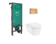 Унитаз подвесной Hansgrohe EluPura S 36х54 см со скрытым бачком кнопкой и сиденьем керамика белый 60303140