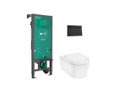 Унитаз подвесной Hansgrohe EluPura S 36х54 см со скрытым бачком кнопкой и сиденьем керамика белый 60303670