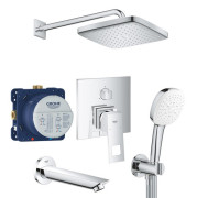Душевая система скрытого монтажа Grohe Eurocube с верхним душем Tempesta 250 Cube хром UA26417SC0
