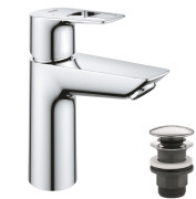 Змішувач для раковини Grohe BauLoop M-Size з натискним донним клапаном хром 23886001