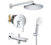 Душова система прихованого монтажу Grohe Eurosmart з верхнім душем Tempesta 250 хром UA26415SC11