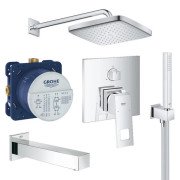 Душова система прихованого монтажу Grohe Eurocube з верхнім душем Tempesta 250 Cube хром UA26417SC2