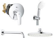 Душова система прихованого монтажу Grohe Eurosmart з верхнім душем New Tempesta Cosmopolitan 200 хром UA25183004U
