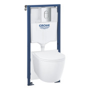 Система инсталляции Grohe Rapid SL 5 в 1 с клавишей унитазом Bau Ceramic и крышкой 103849SH00