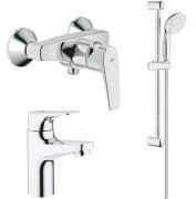 Комплект смесителей для ванной Grohe Bau Flow 3 в 1 с душевым набором хром UA121630S