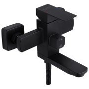 Змішувач для ванної кімнати Kroner KRP Edelstahl Kubus-SCH060 з душовим гарнітуром чорний CV025652