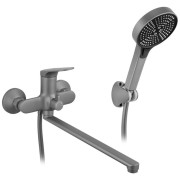 Смеситель для ванной Kroner KRM Linz-GRN070 с душевым гарнитуром серый CV034901