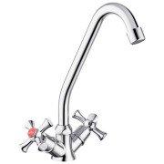 Смеситель для кухни Kroner KRM Rhein-C030 двухвентильный хром CV014915