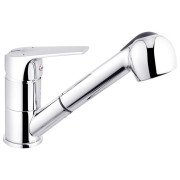 Смеситель для кухни Kroner KRM Odra-C030-T с выдвижным изливом хром CV021127