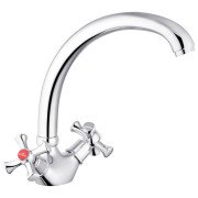 Смеситель для кухни Kroner KRM Rhein-C032 двухвентильный хром CV017352