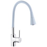 Смеситель для кухни Kroner KRP Kuche-C031GRA с гибким изливом хром/серый CV024336