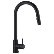 Смеситель для кухни Kroner KRP Klassisch-SCH03915 с выдвижным изливом черный CV032282