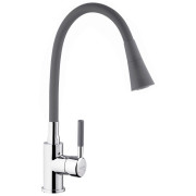 Змішувач для кухні Kroner KRP Kuche-C132GRA з гнучким виливом хром/сірий CV033127