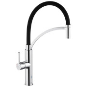Змішувач для кухні Kroner KRP Ersel-C03900BLK з гнучким виливом хром/чорний CV033801