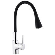 Смеситель для кухни Kroner KRP Kuche-C031BLK с гибким изливом хром/черный CV024338