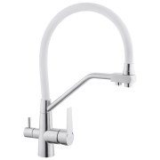 Смеситель для кухни Kroner KRP Klassisch-ESG03817WHI под фильтр нержавеющая сталь/белый CV027938