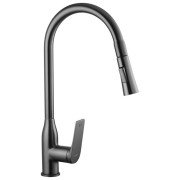 Смеситель для кухни Kroner KRP Graz-GRP030-T с выдвижным изливом графит CV031336