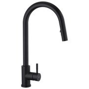 Смеситель для кухни Kroner KRP Klassisch-SCH03915 с выдвижным изливом черный CV032282