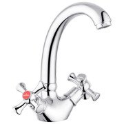 Смеситель для кухни Kroner KRM Rhein-C031 двухвентильный хром CV016434