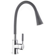 Смеситель для кухни Kroner KRP Kuche-C132GRA с гибким изливом хром/серый CV033127
