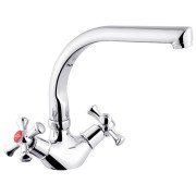 Смеситель для кухни Kroner KRM Rhein-C033 двухвентильный хром CV018075