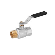 Кран кульовий Kroner KN-06/9 1'' ВЗ PN40 з ручкою латунь нікельована CV033219