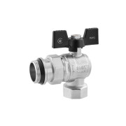 Кран-американка кульовий Kroner KN-06/17 1'' ВН PN40 метелик латунь нікельований CV033225