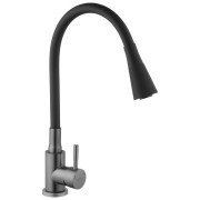 Смеситель для кухни Kroner KRP Edelstahl Klassisch-PVD031BLK с гибким изливом графит/черный CV035373