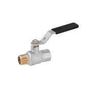 Кран шаровый Kroner KN-06/13 ½'' ВН PN40 с ручкой латунь никелированная CV033214