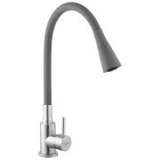 Смеситель для кухни Kroner KRP Edelstahl Klassisch-ESG031GRA с гибким изливом нержавеющая сталь/серый CV035372