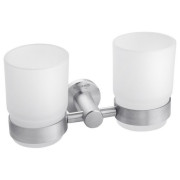 Склянка для зубних щіток Kroner KRP Edelstahl Klassisch-ESG3708 подвійний з тримачем нікель CV025663