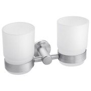 Стакан для зубных щеток Kroner KRP Edelstahl Klassisch-ESG3708 двойной с держателем никель CV025663