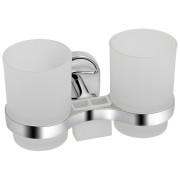 Склянка для зубних щіток Kroner KRM Elbe-ACG2908 подвійний з тримачем хром CV022868