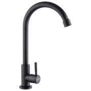 Кран для кухні на воду Kroner KRP Edelstahl Klassisch SCH098 одноважільний чорний CV032173