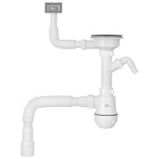 Сифон для кухонної мийки Kroner KRP KS02-1BLK 3½''х40/50 мм з відведенням для пральної машини CV034315