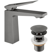 Змішувач для раковини Kroner KRP Ersel-GRP0110BV із донним клапаном графіт CV035472