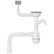 Сифон для кухонной мойки Kroner KRP KS02-1BLK 3½''х40/50 мм с отводом для стиральной машины CV034315