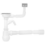 Сифон для кухонной мойки Kroner KRP KS02-1 3½''х40/50 мм с отводом для стиральной машины CV032075