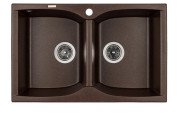 Мойка для кухни Granado Cordoba двойная 77,5х49 см наногранит marron 1206