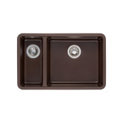Мийка для кухні Granado Under top double під стільницю 70,5х44,5 см нанограніт marron gr3406