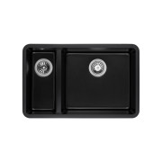 Мойка для кухни Granado Under top double под столешницу 70,5х44,5 см наногранит black shine gr3401