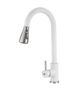 Смеситель для кухни Granado Campo Lux с выдвижным изливом white gz0505L