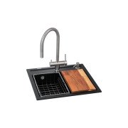 Мийка для кухні Granado Royal Lerida 56х51 см із змішувачем та аксесуарами нанограніт black shine ksg2301