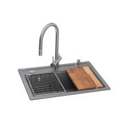 Мийка для кухні Granado Royal Artes 65х49,7 см із змішувачем та аксесуарами нанограніт grafito ksg1309