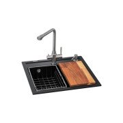 Мийка для кухні Granado Optimal Lerida 56х51 см із змішувачем та аксесуарами нанограніт black shine ksg2201