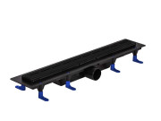 Жолоб водостічний Styron із решіткою Line 600 мм нержавіюча сталь чорний STY-Li-60-FF