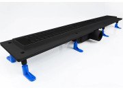 Желоб водосточный Styron с решеткой Harmony 700 мм нержавеющая сталь черный STY-H-70-FF