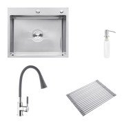 Мойка для кухни Kroner KRP Derby-6050HM Brush 60х50 см со смесителем и дозатором нержавеющая сталь CVS30138