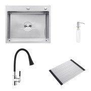 Мойка для кухни Kroner KRP Derby-6050HM Brush 60х50 см со смесителем и дозатором нержавеющая сталь CVS30141